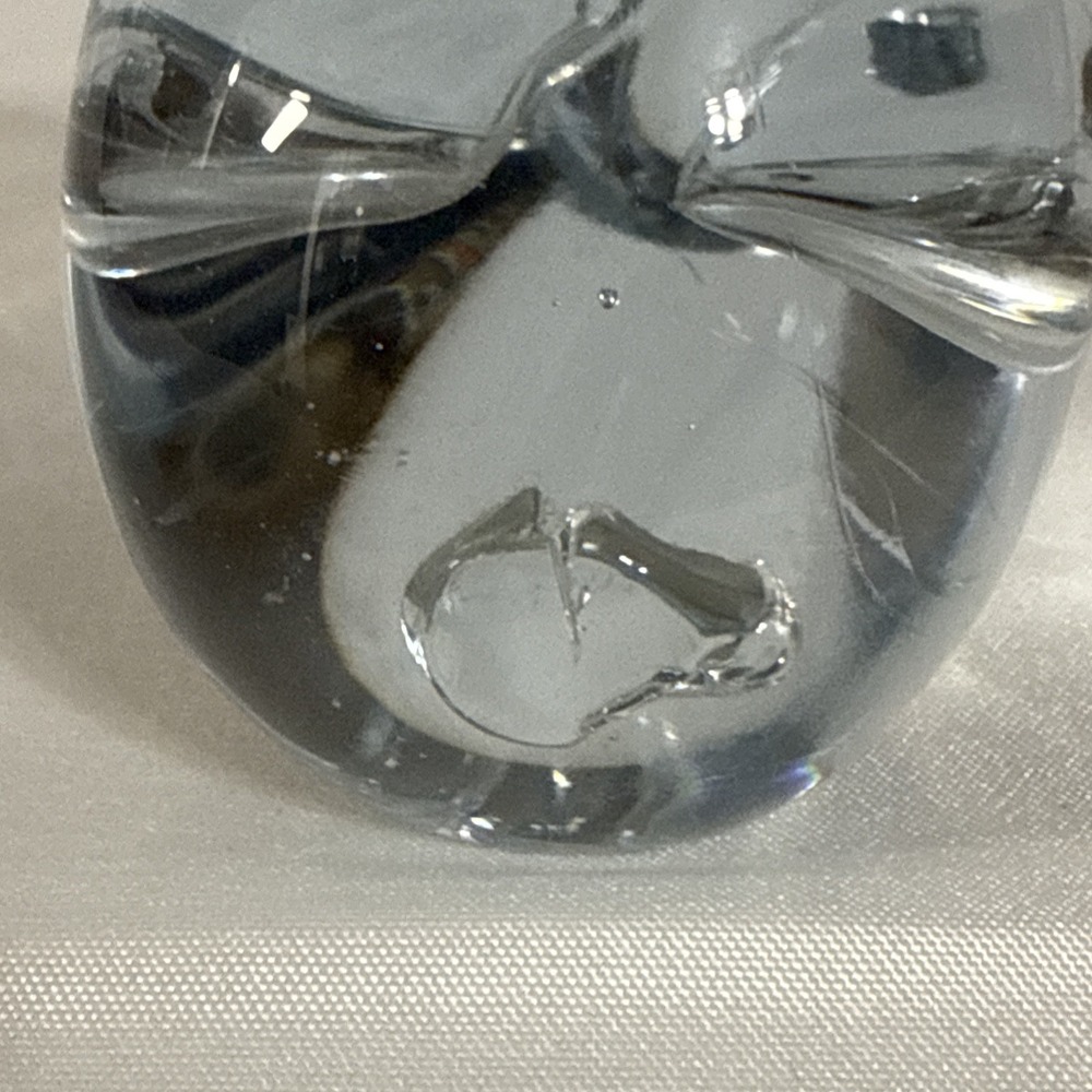 Vintage Interpur Clear Glass Rabbit Figurine Paperweight Taiwan - Picture 7 of 11